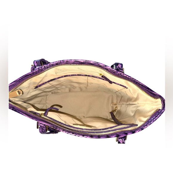 Brahmin Medium Asher Tote Amethyst Purple Melbourne Croc Embossed Leather NWOT - Picture 9 of 15